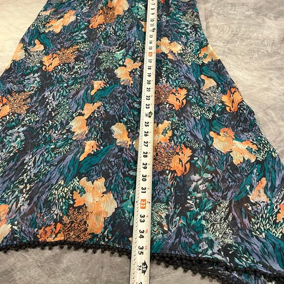 Dress Women S Boho Midi Flowy Asymmetrical Hem Oceanic Hippie Coquette Sheer - Picture 4 of 6